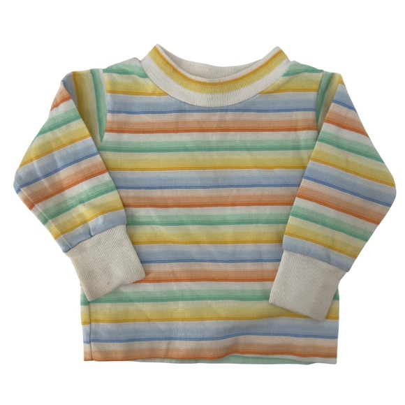 Vintage Health-tex Pastel Striped Long Sleeve Top USA Made Kids 12 Months Retro - Picture 1 of 6